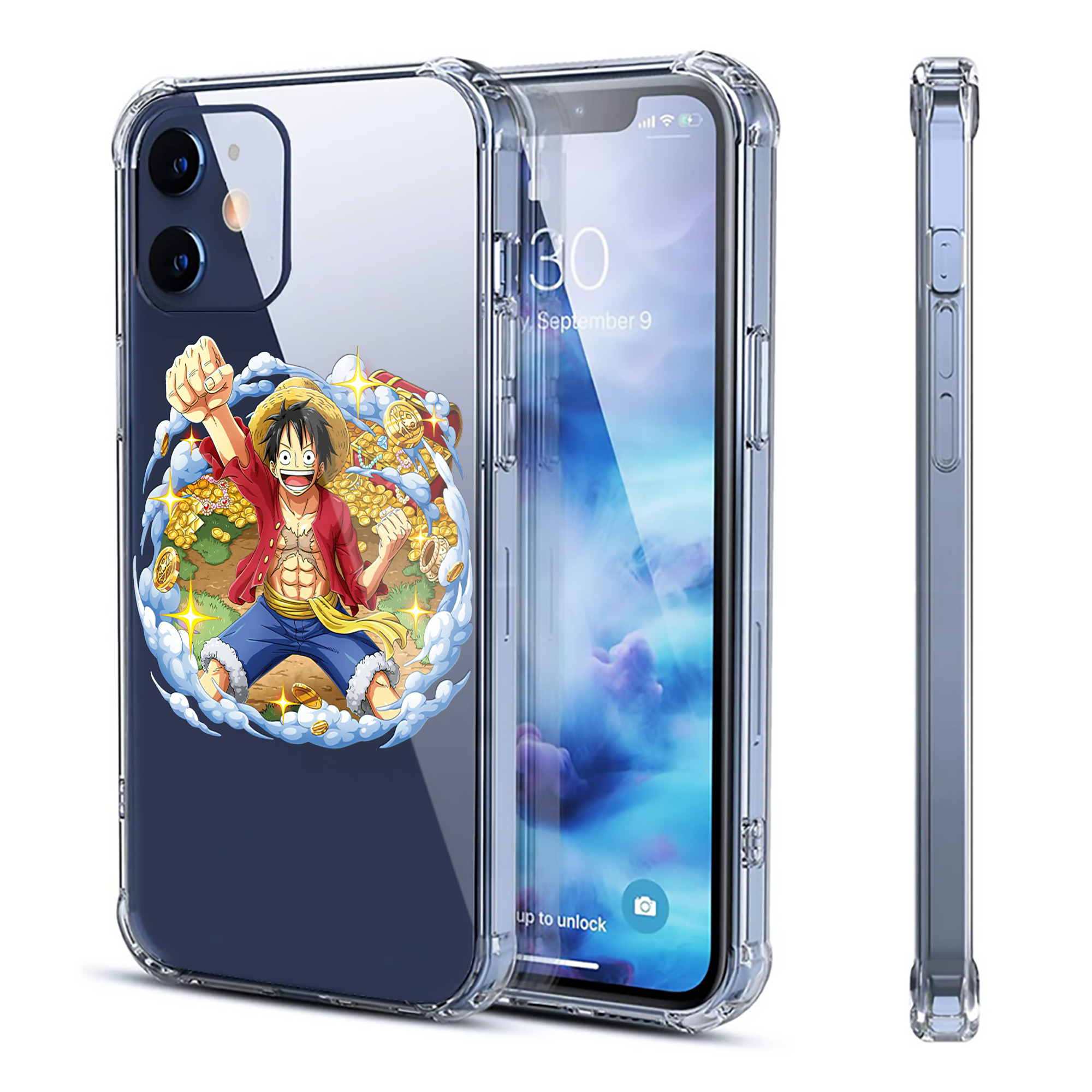 （画像用） ワンピース モンキー・D・ルフィ ONE PIECE Monkey D. Luffy 【iPhone 12シリーズ対応】透明スマホケース（クリアソフトケース）